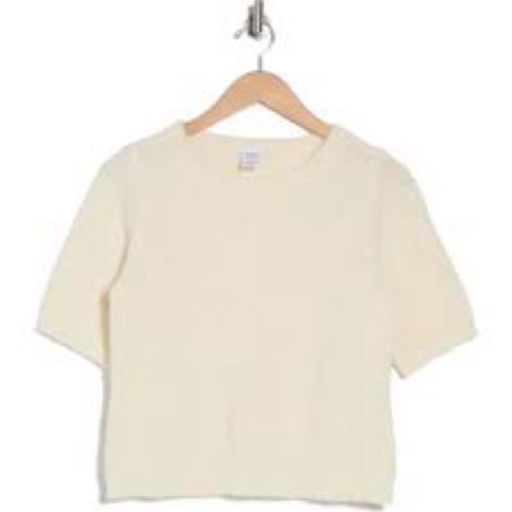 Melrose and Market Cream Crew Neck Sweater with Plush Texture NWOT Size XL